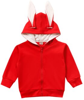 Winter Kinderen Jas Kinderkleding Baby Hooded Zipper Rode Blouse Bovenkleding & Jassen Peuter Jongen Kleding 36M