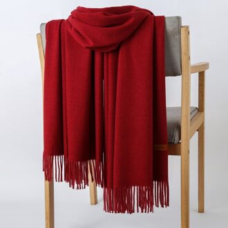 Winter Kwasten Warm All-Match Casual Sjaal Groen Rood