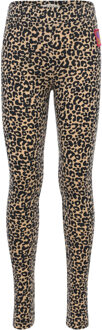 winter legging meisjes - zand - luipaard - maat 128