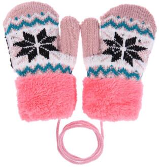 Winter Leuke Cartoon Vogel Kinderen Gebreide Elastische Fleece Dikke Handschoenen champagne