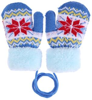 Winter Leuke Cartoon Vogel Kinderen Gebreide Elastische Fleece Dikke Handschoenen Zilver
