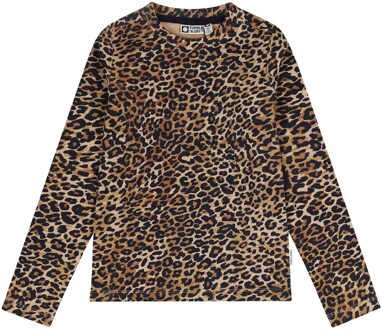 winter longsleeve t-shirt meisjes - bruin - Belle - maat 104