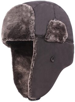 Winter mannen Bomber Hoeden Dikker Plus Fluwelen Warme Outdoor Sneeuw Cap Oorbeschermers Fietsen Winddicht Hoeden Cap voor Mannen Мужская шапка grijs