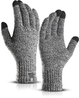 Winter Mannen Gebreide Handschoenen Touch Screen Mannelijke Mitten Dikker Warme Wol Kasjmier Solid Mannen Business Handschoenen Herfst wit