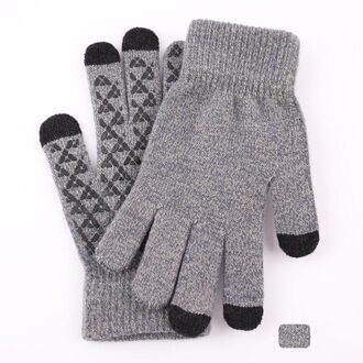 Winter Mannen Gebreide Handschoenen Touch Screen Mannelijke Mitten Thicken Warm Breien Solid Mannen Business Handschoenen Herfst Outdoor grijs