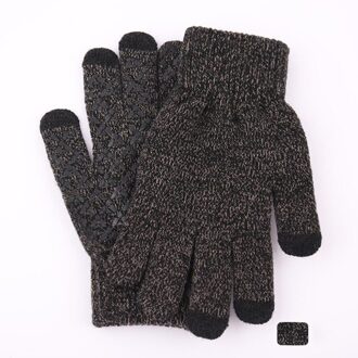 Winter Mannen Gebreide Handschoenen Touch Screen Mannelijke Mitten Thicken Warm Solid Mannen Business Handschoenen Herfst Donkergrijs