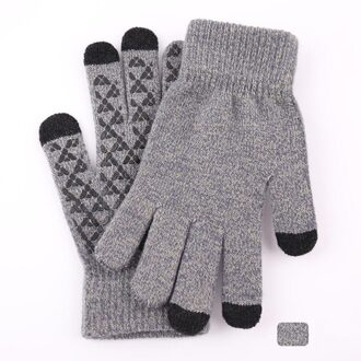 Winter Mannen Gebreide Handschoenen Touch Screen Mannelijke Mitten Thicken Warm Solid Mannen Business Handschoenen Herfst grijs