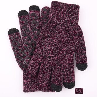 Winter Mannen Gebreide Handschoenen Touch Screen Mannelijke Mitten Thicken Warm Solid Mannen Business Handschoenen Herfst Rood