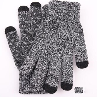 Winter Mannen Gebreide Handschoenen Touch Screen Mannelijke Mitten Thicken Warm Solid Mannen Business Handschoenen Herfst wit