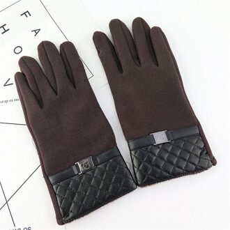 Winter Mannen Handschoenen Suede Warm Houden Touch Screen Handschoenen Winddicht Rijden Dikke Kasjmier Anti Slip Outdoor Mannelijke Lederen Handschoenen koffie