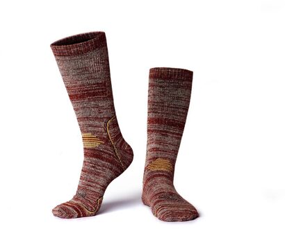 Winter Mannen Katoen Thermische Ski Sokken Dikker Snowboard Fietsen Sport Sokken Vochtopname Hoge Elastische Thermosocks bruin / XL (EU 43-46)