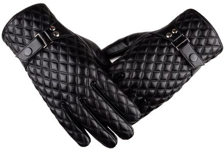Winter mannen Lederen Handschoenen Rooster Touch Screen Handschoenen Mode Warme Zwarte Handschoenen Wanten Winddicht Waterdicht