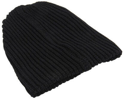 Winter Mannen Losse Beanie Hoeden Caps Winter Vrouwen Mannen Skullies Warmte Gebreide Mutsen Effen Kleur Oversized zwart