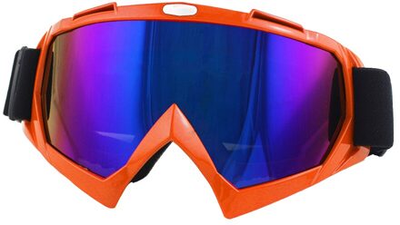 Winter Mannen Motocross Goggles Oogbescherming Anti-Uv Winddicht Glazen Voor Dirt Bike Motorcycle Motorbike Scooter Ski Sneeuwscooter oranje