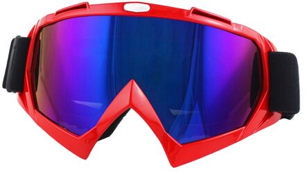 Winter Mannen Motocross Goggles Oogbescherming Anti-Uv Winddicht Glazen Voor Dirt Bike Motorcycle Motorbike Scooter Ski Sneeuwscooter rood