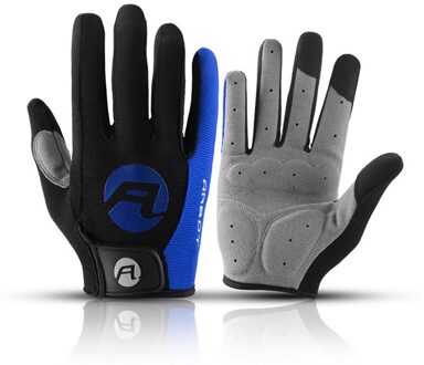 Winter Mannen Sport Handschoenen Touch Screen Mannelijke Mitten Antislip Fitness Volledige Vinger Handschoenen Outdoor Fietsen handschoenen Blauw / M
