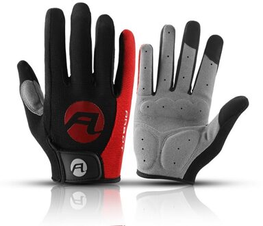 Winter Mannen Sport Handschoenen Touch Screen Mannelijke Mitten Antislip Fitness Volledige Vinger Handschoenen Outdoor Fietsen handschoenen Rood / XL