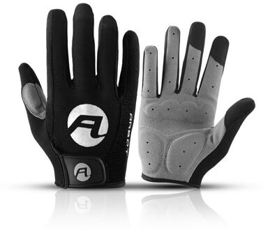 Winter Mannen Sport Handschoenen Touch Screen Mannelijke Mitten Antislip Fitness Volledige Vinger Handschoenen Outdoor Fietsen handschoenen zwart / L