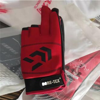 Winter Mode Mannen Vissen Handschoenen Sport Rijden Mannelijke 'S Handschoenen Fitness Warm Drie-Vinger Half-Vinger handschoenen Voor Jongens rood zwart