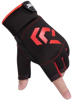 Winter Mode Mannen Vissen Handschoenen Sport Rijden Mannelijke 'S Handschoenen Fitness Warm Drie-Vinger Half-Vinger handschoenen Voor Jongens rood