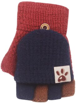 Winter Mode Soft Convertible Flip Top Handschoenen Kids Baby Winter Warm Gebreide Vingerloze Mitten Kawaii Kinderen Warme Handschoenen WE