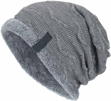Winter Mutsen Slouchy Chunkys Warme Muts Voor Mannen Vrouwen Warme Zachte Breien Hoeden AIC88 Grijs