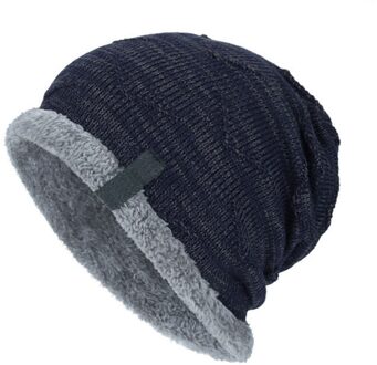 Winter Mutsen Slouchy Chunkys Warme Muts Voor Mannen Vrouwen Warme Zachte Breien Hoeden AIC88 marine blauw