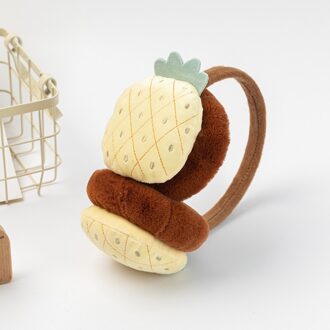 Winter Oor Warmer Oorbeschermers Vrouwen Leuke Cartoon Vruchten Oorwarmers Meisjes Warm Oorwarmers Mode Hoofdband Vrouwelijke Hoofddeksels ananas
