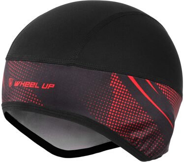 Winter Outdoor Fleece Beanie Hoed Ademend Warm Cap Winddicht Thermische Cap Voor Wandelen Paardrijden Klimmen Schaatsen Snowboarden zwart x rood