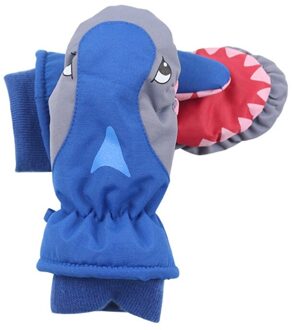 Winter Outdoor Jongens Meisjes Cartoon Ski Waterdichte Handschoenen Leuke Kinderen antislip Warm Winddicht Wanten CORB Blauw