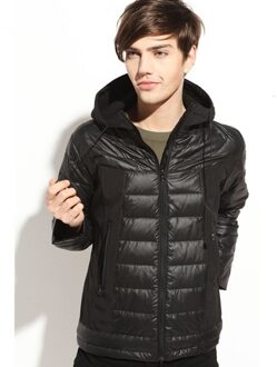 Winter Outdoor Koude-proof Warme Losse Jas Waterdicht Chemische Fiber Blend Stof Down Katoen Padding Wandelen Hooded Mannen Jas