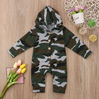 Winter Peuter Kids Baby Jongen Camo Romper Jumpsuit Lange Mouwen Hooded Kleding Outfits 0-24M 80