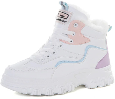 Winter Plus velvet Women Fashion Sneakers Comfortable Keep warm Women casual shoes Outdoor Lace-up vulcanized shoes Cotton shoes