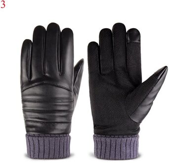 Winter Pu Leer Mannen Handschoenen Fietsen Rijden Winddicht Handschoenen Touch Screen Plus Fluwelen Warme Wanten Zwart Antislip Handschoenen 3