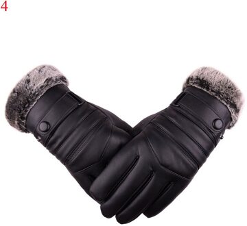Winter Pu Leer Mannen Handschoenen Fietsen Rijden Winddicht Handschoenen Touch Screen Plus Fluwelen Warme Wanten Zwart Antislip Handschoenen 4