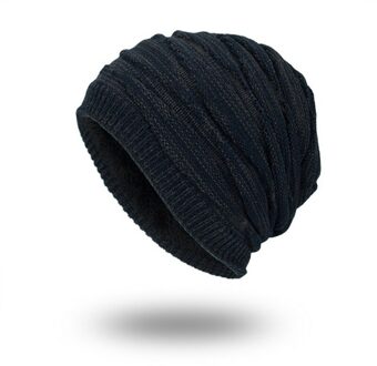 Winter Riding Cap Warm Beanie Mannen Gebreide Hoed Toevallige Mannelijke Effen Kleur Fiets Fietsen Mannen Hoeden 5 Kleuren marine blauw