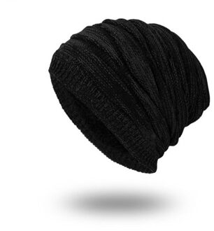 Winter Riding Cap Warm Beanie Mannen Gebreide Hoed Toevallige Mannelijke Effen Kleur Fiets Fietsen Mannen Hoeden 5 Kleuren zwart