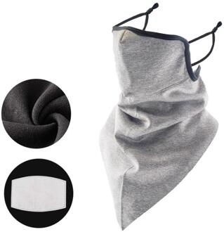 Winter Rijden Masker Wind En Koude Bescherming Driehoek Sjaal Anti-Smog Sjaal Plus Fluwelen Masker Ski Warmte Gezicht Bescherming licht grijs