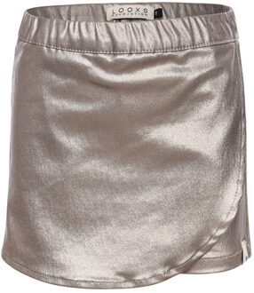 winter rok meisjes - beige - metallic - maat 122