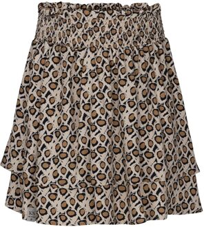 winter rok meisjes - bruin panter - Ilse - maat 122/128