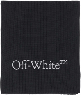 Winter Scarves Off White , Black , Heren - ONE Size