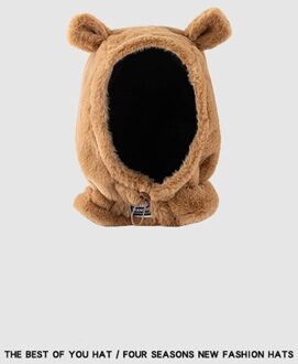 Winter Schattige Beer Oor Verdikking Warme Muts Bib Pluche Oor Cap Wilde Student Warm En Winddicht Oor Cap geel