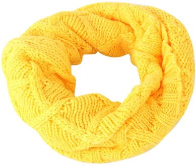 Winter Sjaal Vrouwen Breien Braid O Ring Sjaals Dikker Warmer Snood Sjaals Dames Nek Cirkel Echarpe Hiver Femme Accessoires Geel