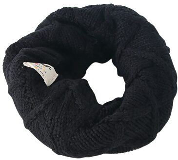 Winter Sjaal Vrouwen Breien Braid O Ring Sjaals Dikker Warmer Snood Sjaals Dames Nek Cirkel Echarpe Hiver Femme Accessoires zwart