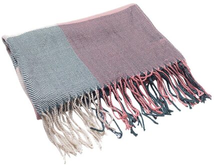 Winter Sjaal Vrouwen Plaid Sjaal Vrouwen Dames Winter Sjaal Dikke Kwastje Plaid Sjaal Casual Warme Lange Shawl Sjaal Plaid sjaal F