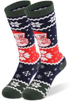 Winter Ski Sokken Kinderen Katoen Thermisch Sport Sokken Jongens Meisjes Outdoor Snowboarden Wandelen Skiën Sokken Thermosocks groen donker blauw / XS(EU 26-29)