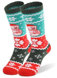 Winter Ski Sokken Kinderen Katoen Thermisch Sport Sokken Jongens Meisjes Outdoor Snowboarden Wandelen Skiën Sokken Thermosocks groen licht blauw / XS(EU 26-29)