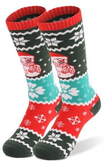 Winter Ski Sokken Kinderen Katoen Thermisch Sport Sokken Jongens Meisjes Outdoor Snowboarden Wandelen Skiën Sokken Thermosocks rood groen / XS(EU 26-29)