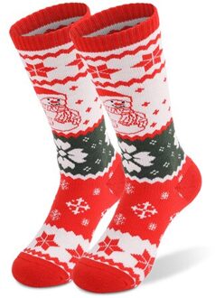 Winter Ski Sokken Kinderen Katoen Thermisch Sport Sokken Jongens Meisjes Outdoor Snowboarden Wandelen Skiën Sokken Thermosocks rood wit / XS(EU 26-29)