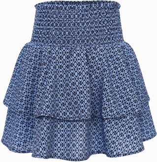winter skort meisjes - blauw - etnische print - maat 128